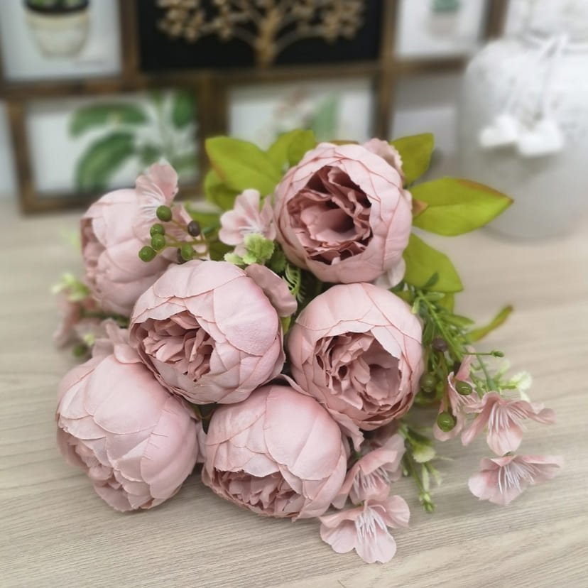 Искусственные цветы в Сызрани | Цветы искусственные «Пионы», розовый, винтаж, букет