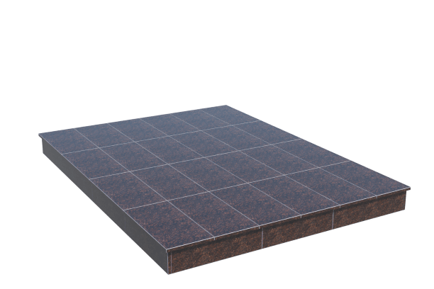 Площадки на могилу в&nbsp;Сызрани | Площадка с вертикальной (15 см) облицовкой Дымовским гранитом