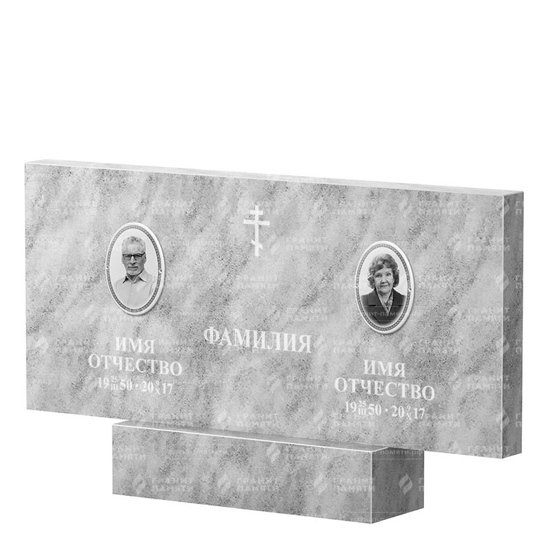 Памятники из мрамора в&nbsp;Сызрани | Двойной мраморный памятник, прямой