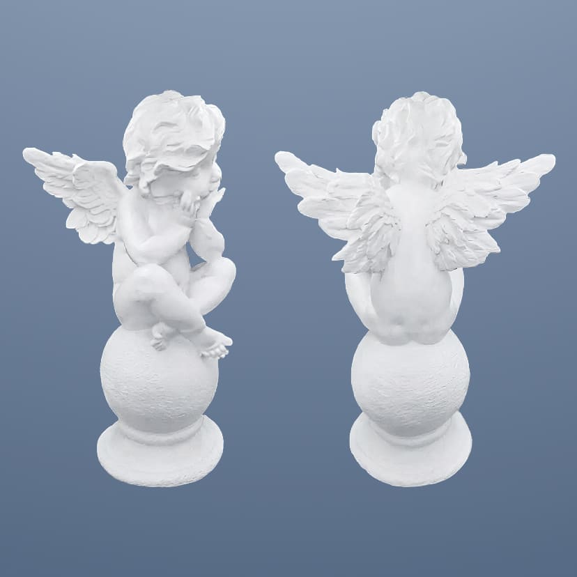 Скульптуры из искусственного мрамора в Сызрани | Скульптура ангел на шаре №1