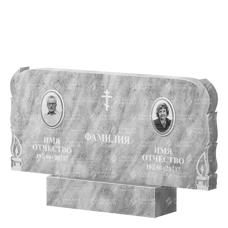 Памятники из мрамора в&nbsp;Сызрани | Двойной мраморный памятник ФМ-133