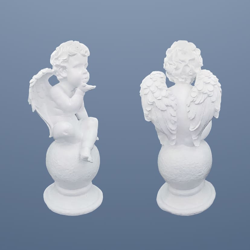 Скульптуры из искусственного мрамора в Сызрани | Скульптура ангел на шаре №2