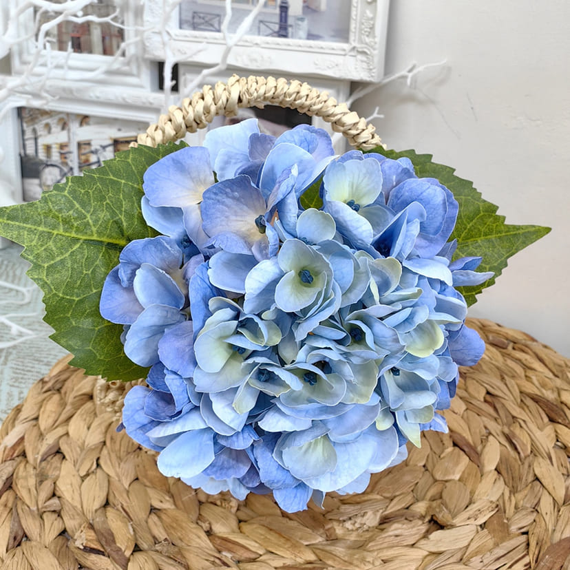 Искусственные цветы в Сызрани | Цветок искусственный «Гортензия», голубая, одиночный