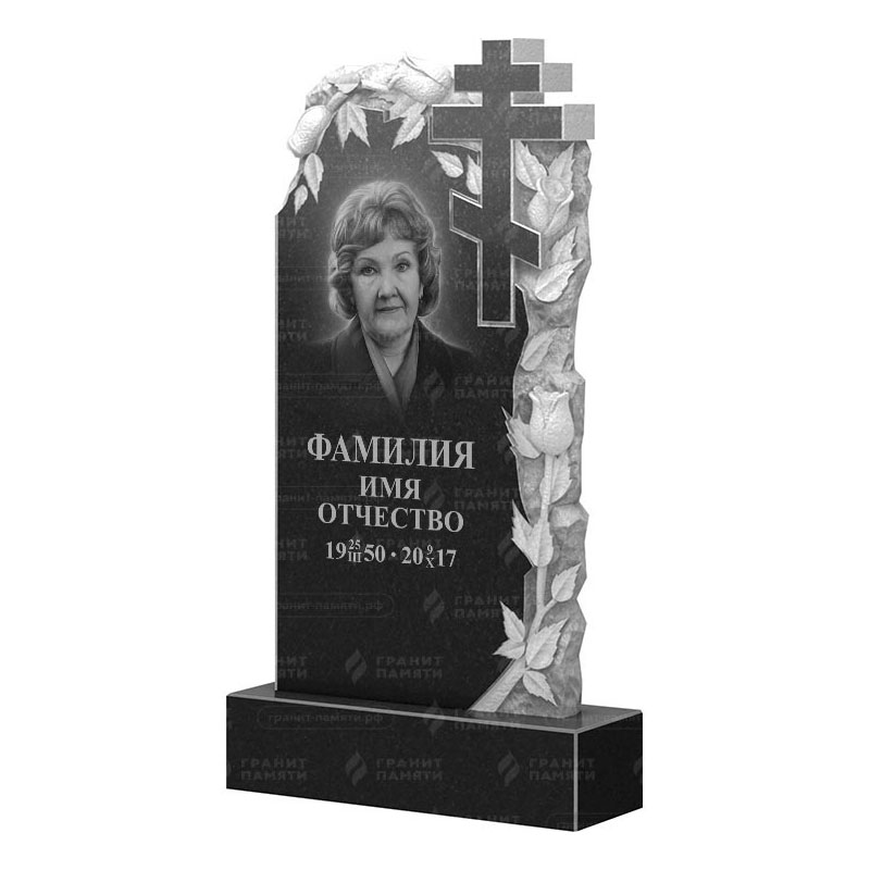 Памятники из гранита с цветами в&nbsp;Сызрани | Гранитный памятник ФГ-088