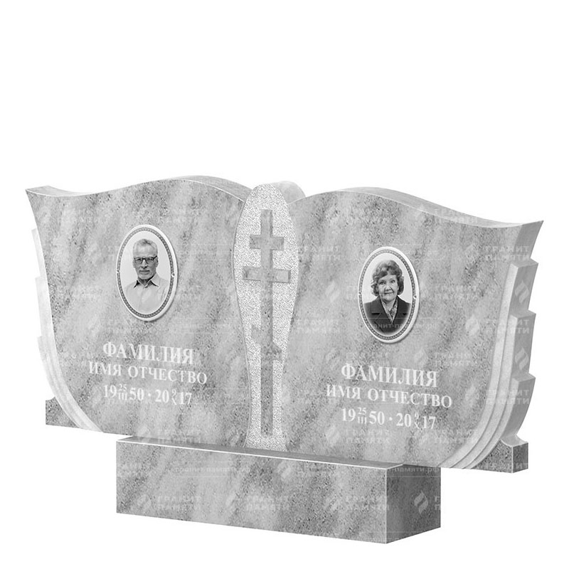 Памятники из мрамора в&nbsp;Сызрани | Двойной мраморный памятник ФМ-136