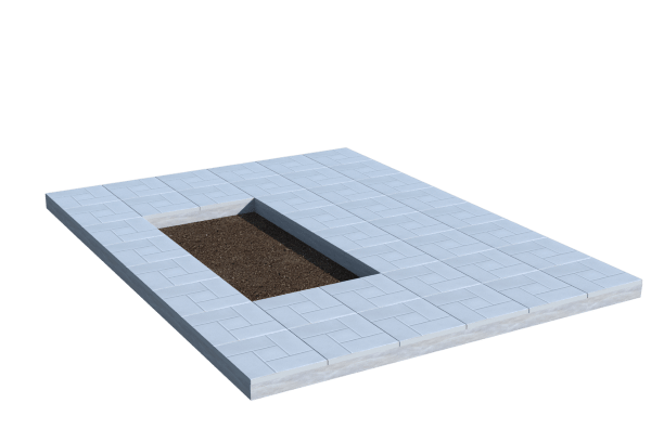 Площадки на могилу в&nbsp;Сызрани | Площадка с тротуарной плиткой (под цветник)