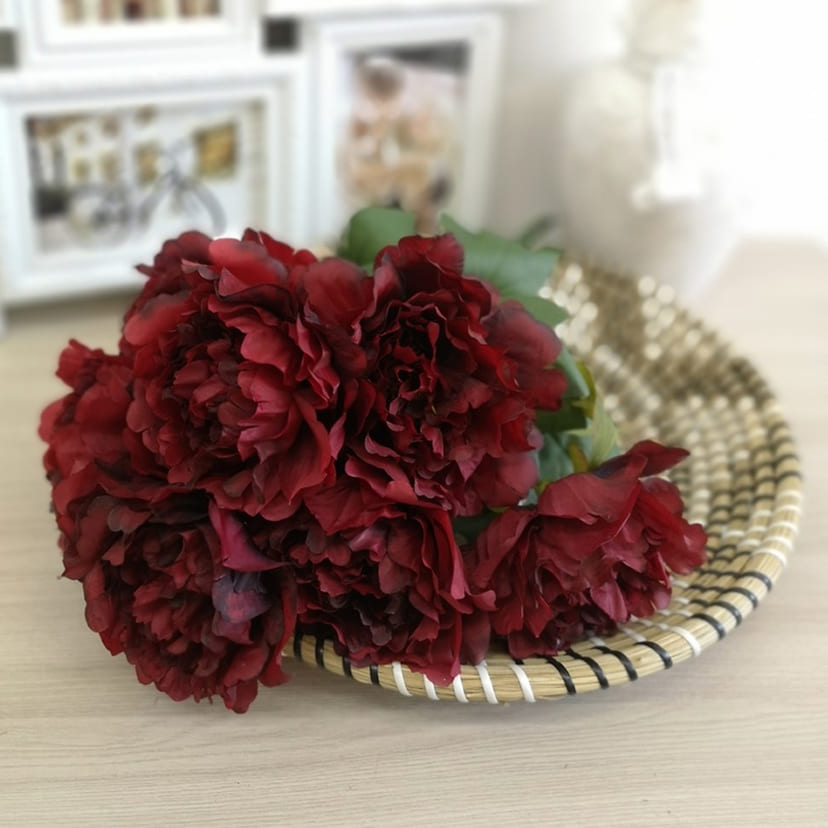 Искусственные цветы в Сызрани | Цветы искусственные «Пионы», бордовые, букет