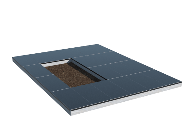 Площадки на могилу в&nbsp;Сызрани | Площадка с облицовкой гранитом Габбро (под цветник)