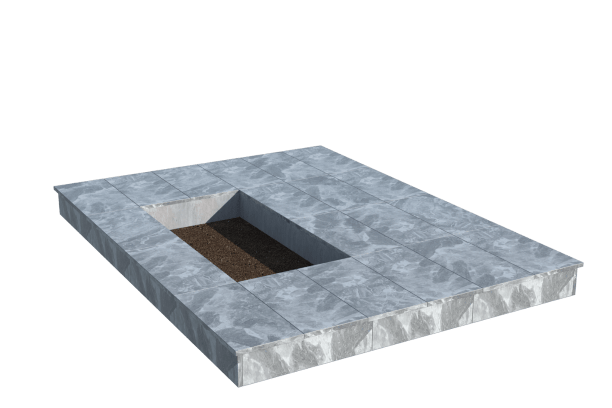 Площадки на могилу в&nbsp;Сызрани | Площадка с вертикальной (15 см) мраморной облицовкой (под цветник)