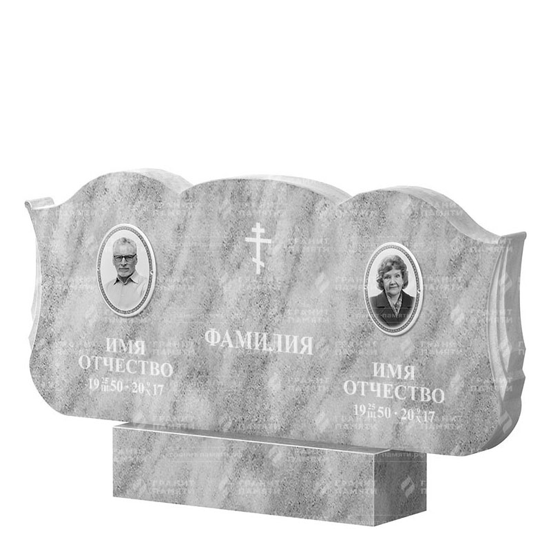 Памятники из мрамора в&nbsp;Сызрани | Двойной мраморный памятник ФМ-261