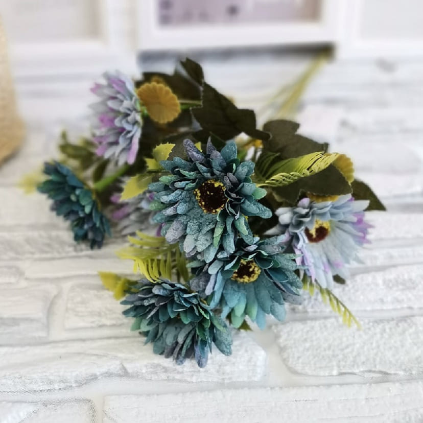 Искусственные цветы в Сызрани | Цветы искусственные «Ромашки», фиолетово-голубые, букет