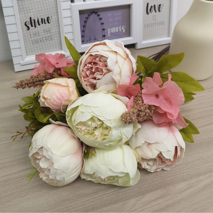 Искусственные цветы в Сызрани | Цветы искусственные «Пионы», молочно-розовые, букет