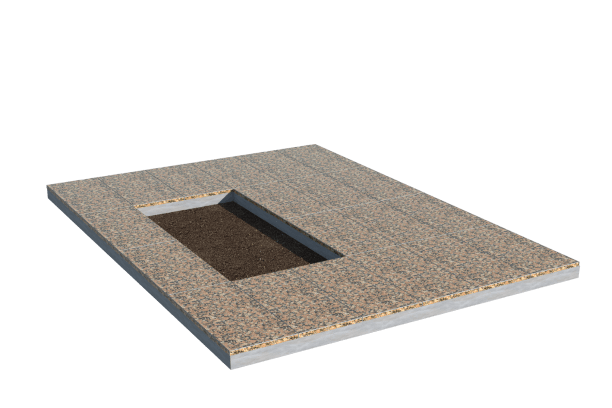 Площадки на могилу в&nbsp;Сызрани | Площадка с облицовкой Южно-Султаевским гранитом (под цветник)