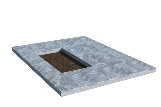 Площадки на могилу в&nbsp;Сызрани | Площадка с мраморной облицовкой (под цветник)