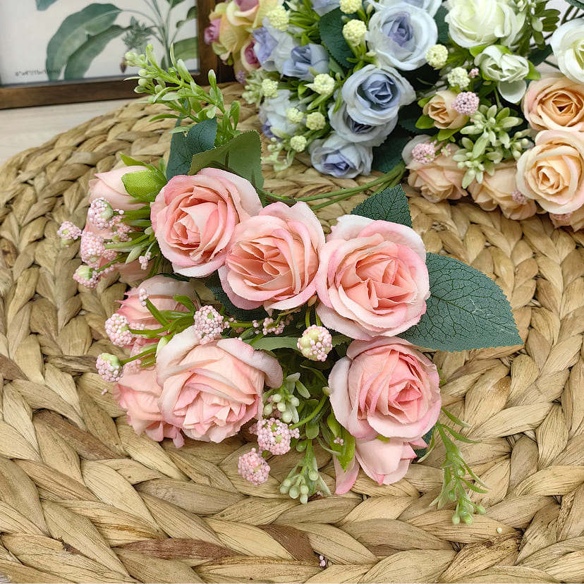Искусственные цветы в Сызрани | Цветы искусственные «Розы», нежно-розовые, букет