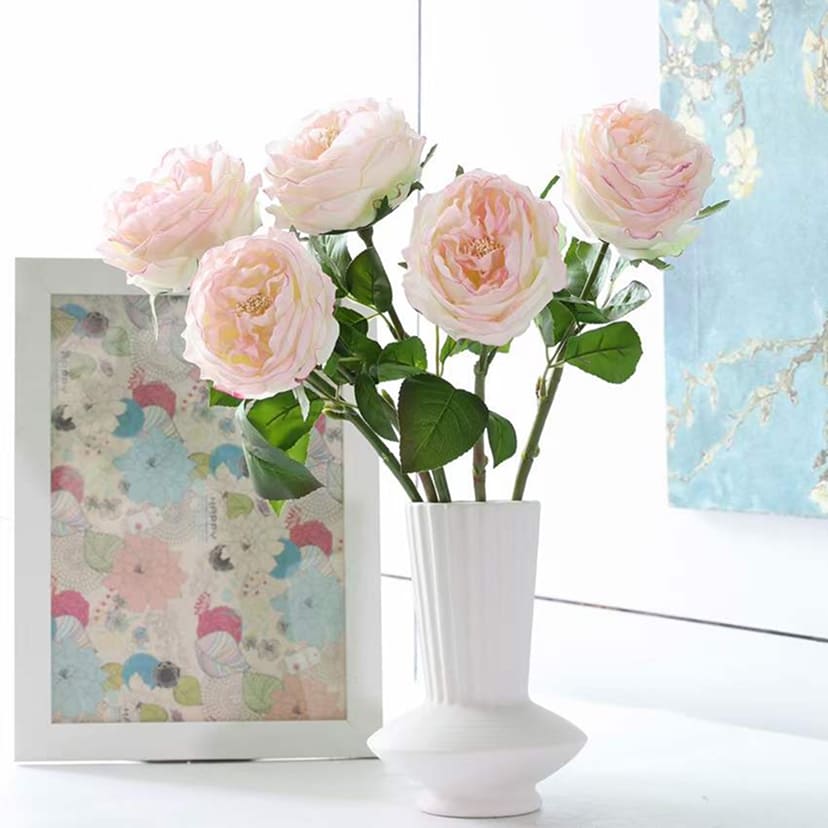 Искусственные цветы в Сызрани | Цветок искусственный «Роза пионовидная», молочно-розовая, одиночный