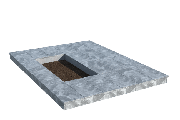 Площадки на могилу в&nbsp;Сызрани | Площадка с вертикальной (10 см) мраморной облицовкой (под цветник)