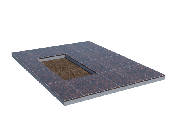 Площадки на могилу в&nbsp;Сызрани | Площадка с облицовкой Дымовским гранитом (под цветник)