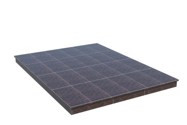 Площадки на могилу в&nbsp;Сызрани | Площадка с вертикальной (10 см) облицовкой Дымовским гранитом